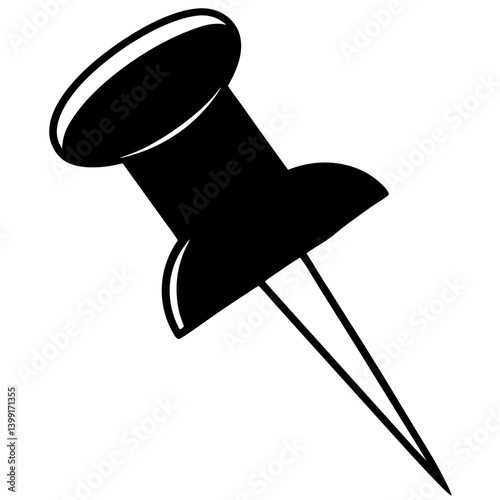 vector illustration of push pin