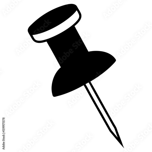 vector illustration of push pin