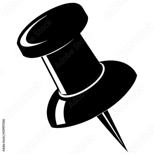 vector illustration of push pin