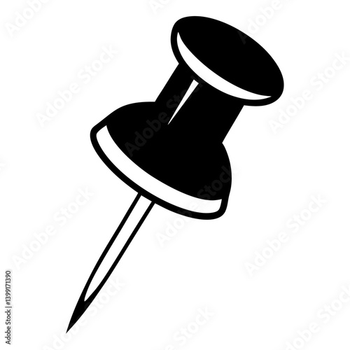 vector illustration of push pin