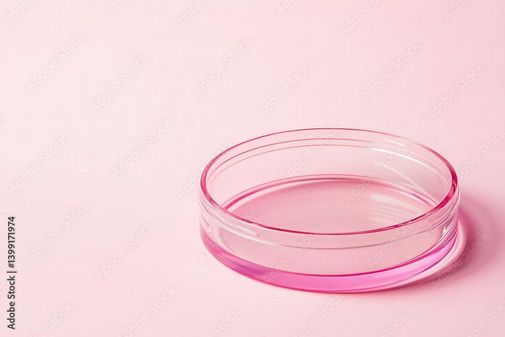 Empty Pink Glass Container on a Pink Background Empty Pink Glass Container on a Pink Background