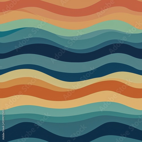 Colorful Wavy Patterns in Earth Tones with Soft Textures and Depth