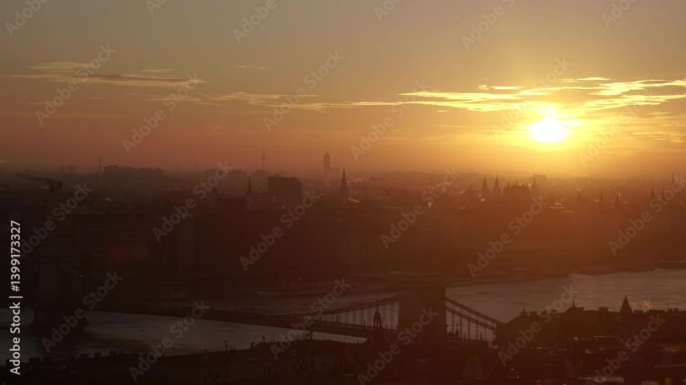 Dawn. Architecture. View of the city from above. Dawn. Architecture. View of the city from above.