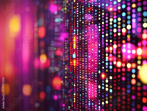 Abstract Colorful Lights Background with Circular Patterns and Shimmers