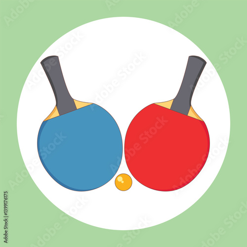 ping pong bat and ball