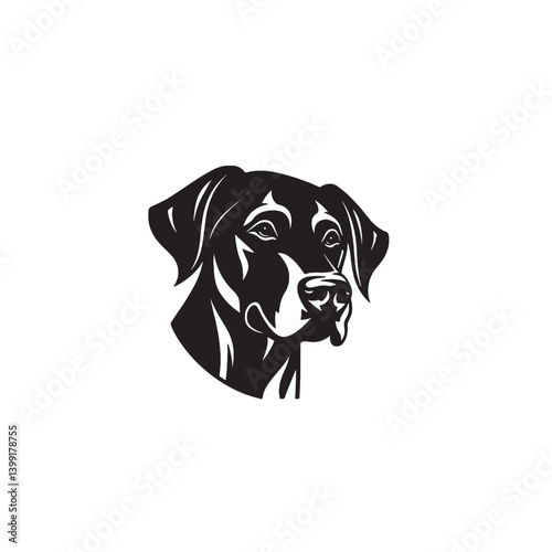 Clean Dog Icon Vector with Whiskers