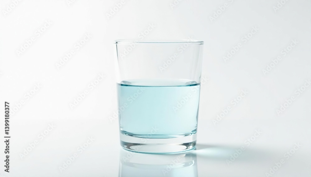 Empty glass of water on white background, symbolic of a fasting period , element, cleansing Empty glass of water on white background, symbolic of a fasting period , element, cleansing