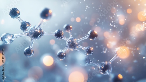 Obraz na płótnie a hyper-detailed 3D rendering of a glucose molecule, with glowing carbon, hydrogen, w salonie