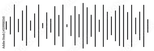 Set of Black soundwave equalizer isolated on white background. Abstract music wave, radio signal frequency
 and digital voice visualisation. Audio sound symb of vector illustration