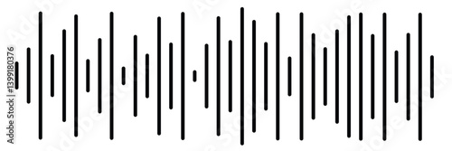 Set of Black soundwave equalizer isolated on white background. Abstract music wave, radio signal frequency
 and digital voice visualisation. Audio sound symb of vector illustration