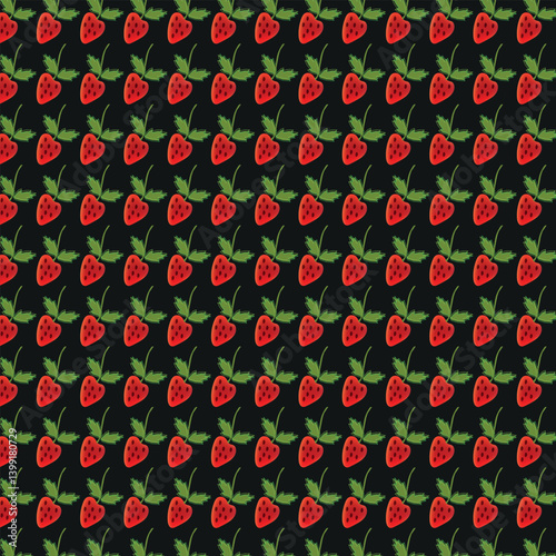 food pattern with strawberry