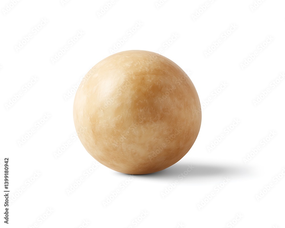 Fototapeta premium Natural Smooth Sphere Object on White Background Ideal for Minimalist and Artistic Designs