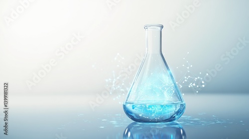 Obraz na płótnie a hyper-detailed 3D rendering of a laboratory flask on a white background, w salonie