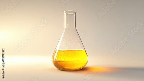 Obraz na płótnie a hyper-detailed 3D rendering of a laboratory flask on a white background, w salonie