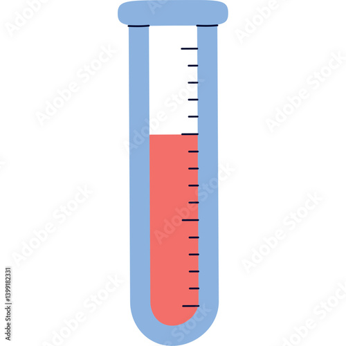 Flat Design of Blood Test Tube for Medical Use
