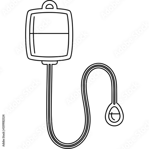 Flat Design Illustration of a Blood Transfusion Process