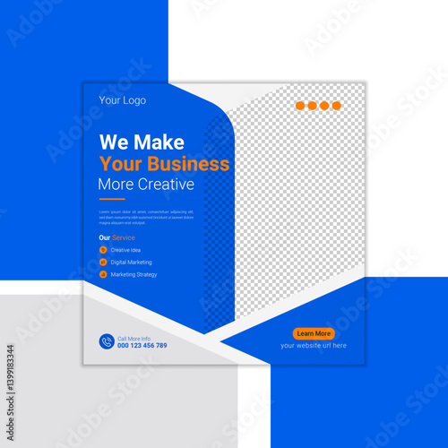 Social Media Post Design Template for Business, Marketing, and Promotion- Editable Vector Layout