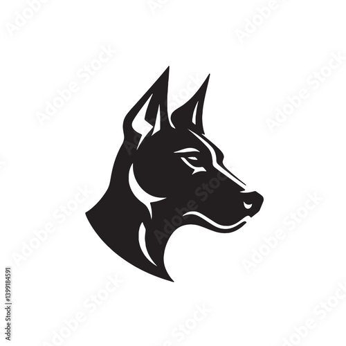 Dog Line Art Logo Vector on White