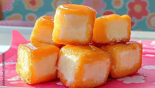Ice Cream Cake Cubes Dessert photo