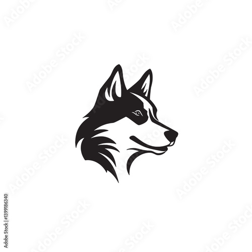 Dog Head Badge Logo Vector Template