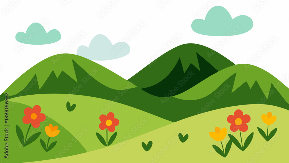 Fototapeta premium Hills covered in wildflowers