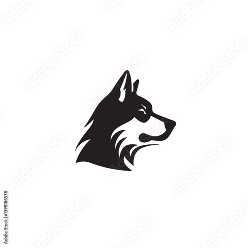 Happy Dog Face Icon Vector Logo