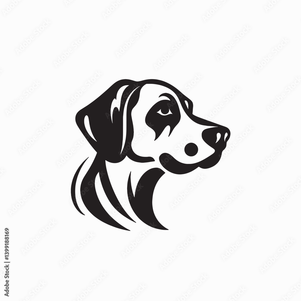 A cute, young beagle puppy, a brown and white canine breed, sits isolated in a studio portrait