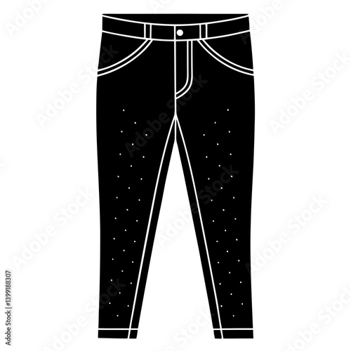  Jeans silhouette vector illustration