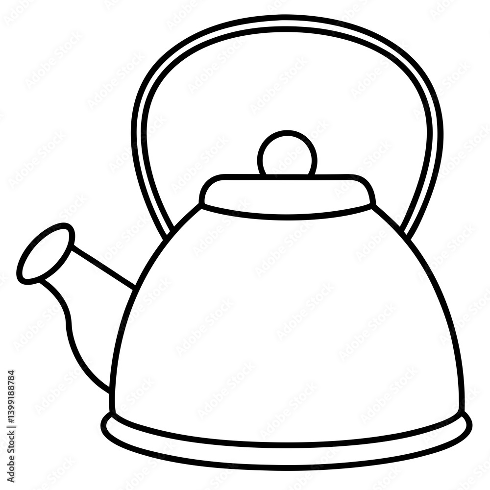 Obraz premium Kettle coloring page for kids or toddler line art