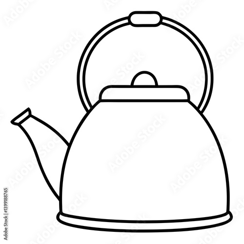 Kettle coloring page for kids or toddler line art