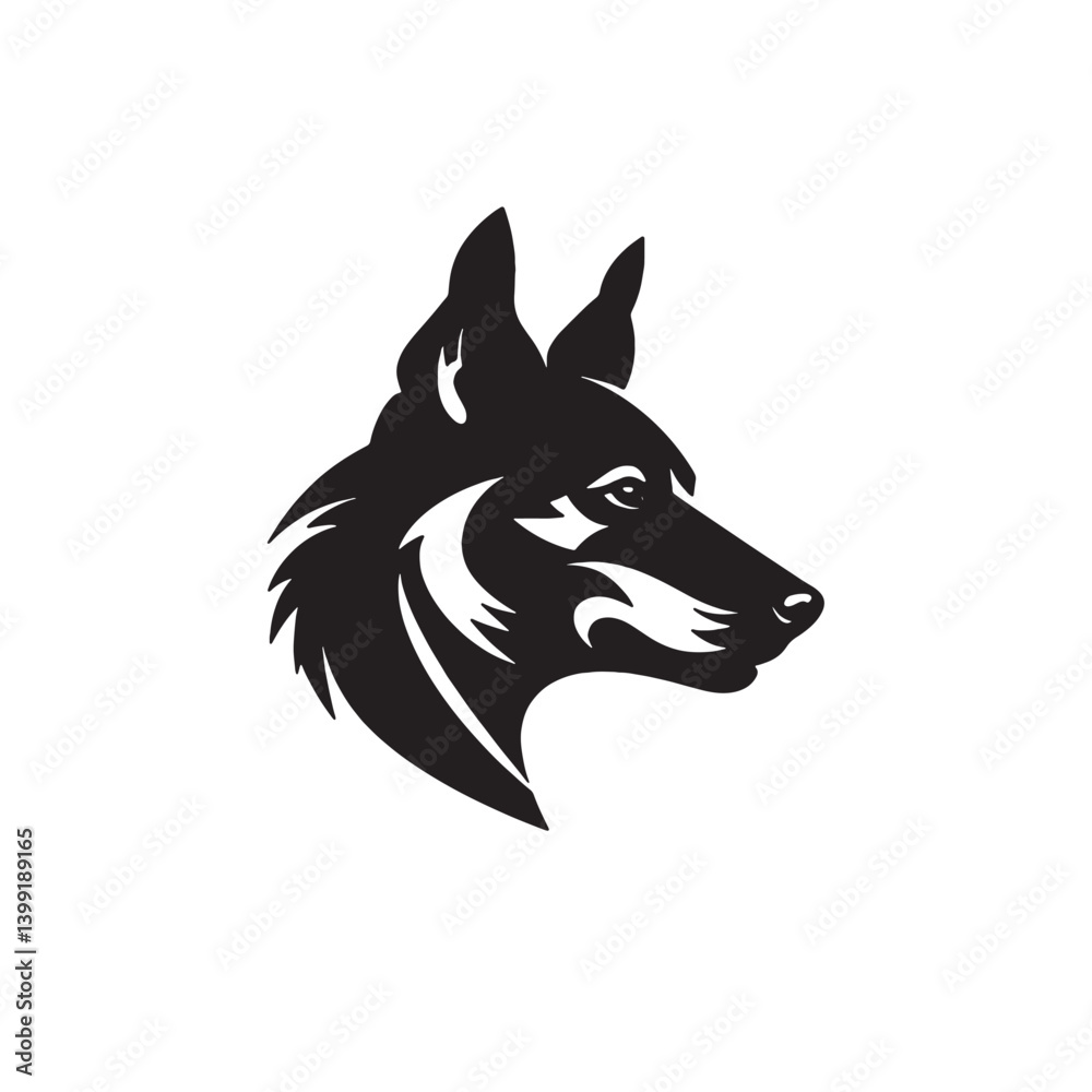 Naklejka premium Minimalist Dog Logo Illustration