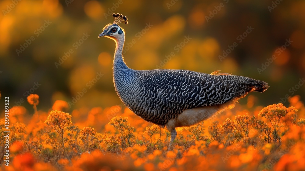 Fototapeta premium Spectacular African Crowned Crane in Golden Hour