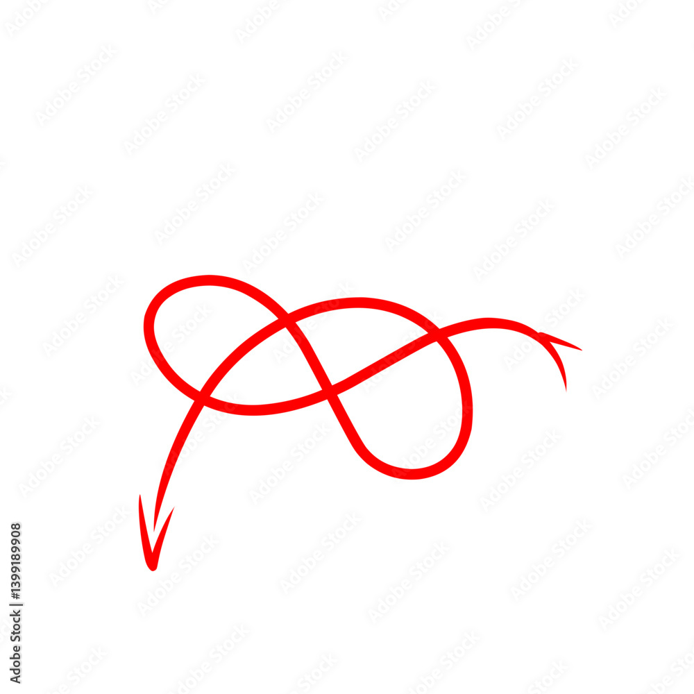 Abstract red swirl design on a white background, ideal for modern art and graphic projects Abstract red swirl design on a white background, ideal for modern art and graphic projects