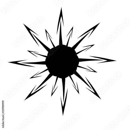 Abstract starburst design with sharp points, suitable for backgrounds, patterns, and graphic projects