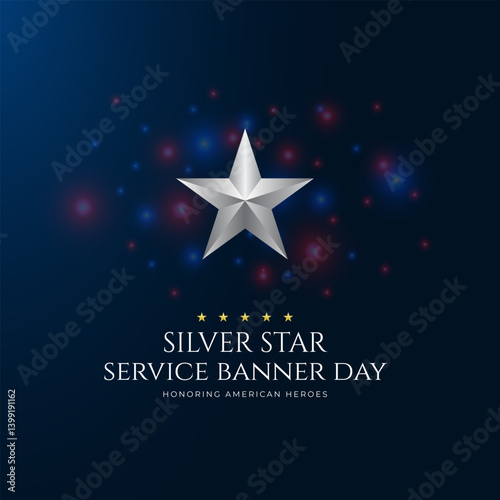 Happy National Silver Star Service Banner Day Background Design Illustration