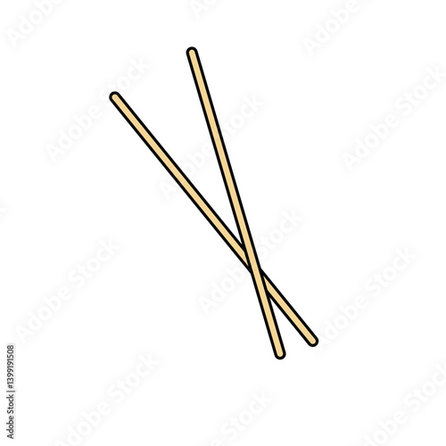 Two elegantly crossed chopsticks on a minimalist background, emphasizing simplicity and culinary art