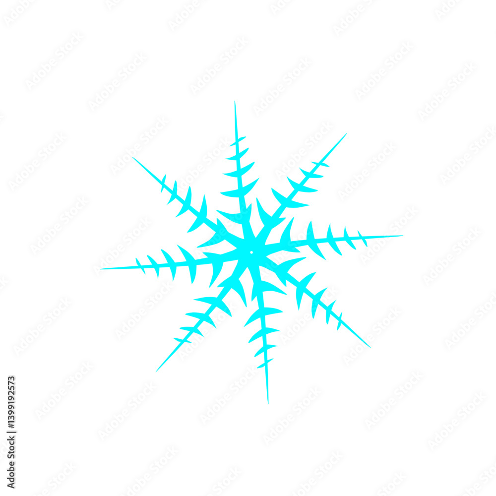 Vibrant turquoise snowflake design on a white background, perfect for winter-themed graphics Vibrant turquoise snowflake design on a white background, perfect for winter-themed graphics