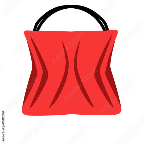 Vibrant red handbag with a stylish design, set against a minimalist background showcasing elegance