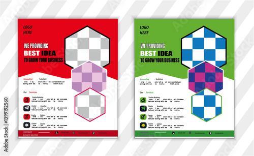 A bundle of 4 templete of defferent colors, a4 flyer templete,modern business flyer templete,creative professional aditable vector templere design.

