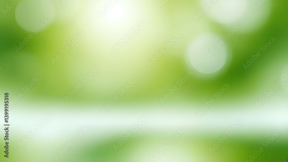 Obraz premium soft blurred background in fresh green and light white tones, healthy and natural vibes for wellness or healthcare branding