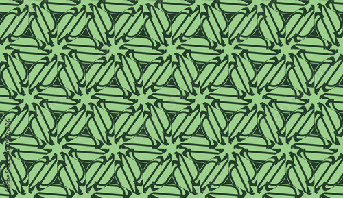 Modern pattern with curved line. Triangles, line, geometric elements. Vector illustration. Design for flyer, wallpaper, presentation, paper. Green colored