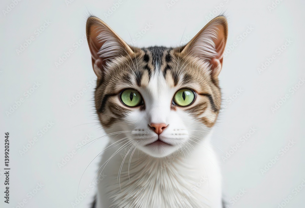 Strikingly Simple A Cat s Intense Green Gaze Against a Clean White Backdrop Strikingly Simple A Cat s Intense Green Gaze Against a Clean White Backdrop