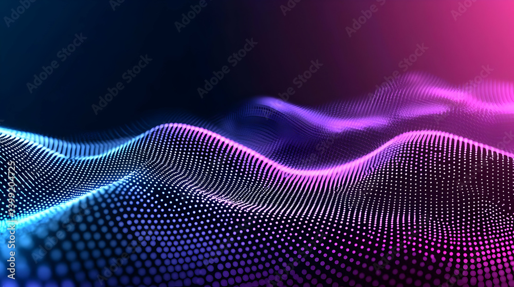 Abstract Digital Wave Pattern With Gradient Colors