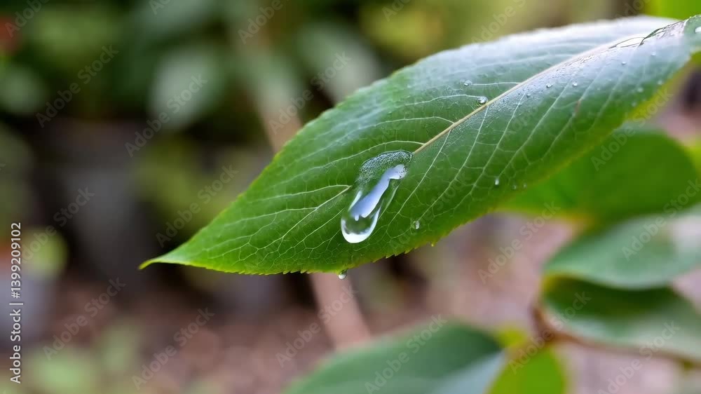 water drops on a leaf