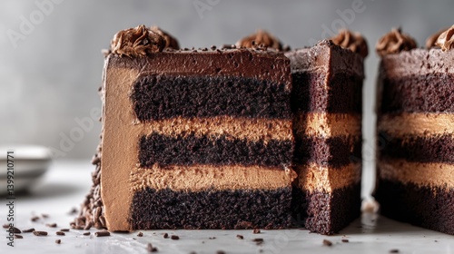 Wallpaper Mural Several slices of double-chocolate layer -2 - sweet decadent pastry photography brownie Torontodigital.ca