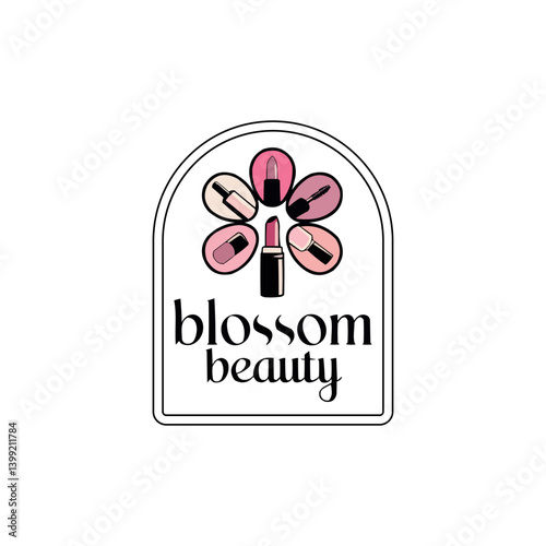Logo Cosmetics, nail studio logo design with style and creative concept