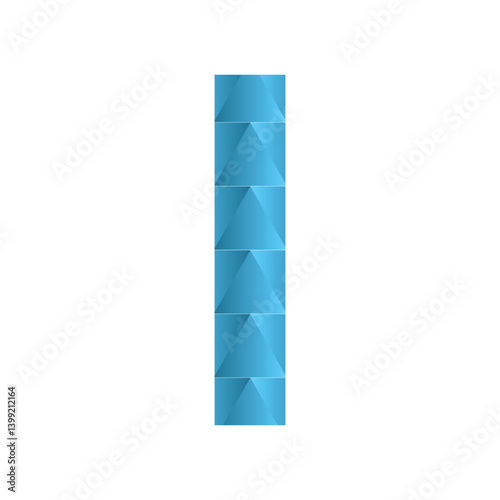 I letter 3d vector illustration logo design. 3d background design.