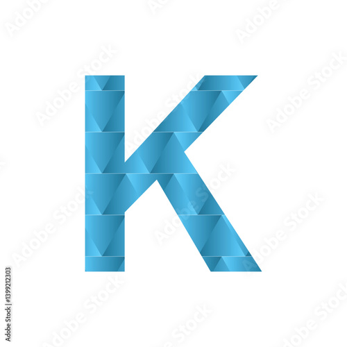 K letter 3d vector illustration logo design. 3d background design.