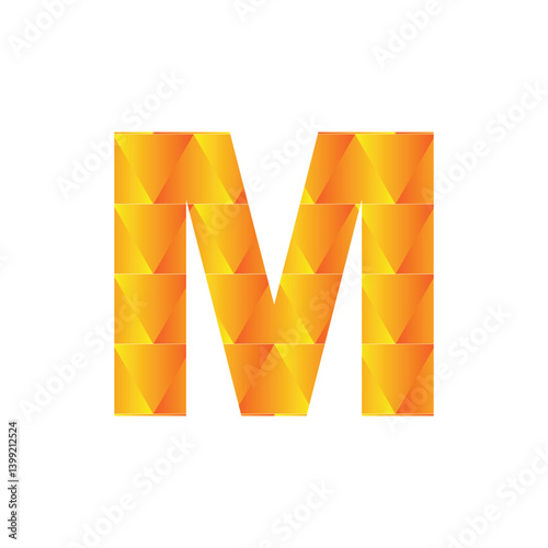 M letter 3d vector illustration logo design. 3d background design.