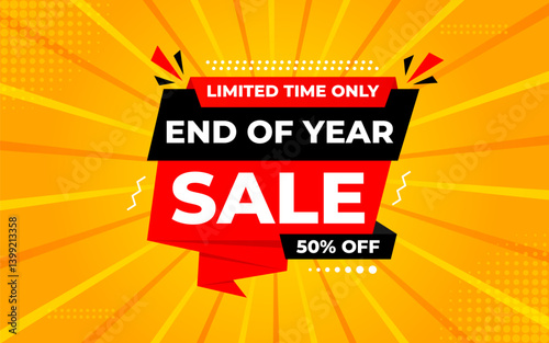 End of Year sale offer banner template. stock clearance background. end of year banner template design for web or social media, Sale special offer. abstract vector design.